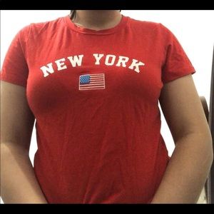 new york red crop top